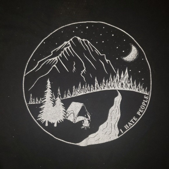 SALE! I Hate People, blk/wht graphic baby tee (0094) - Picture 3 of 4